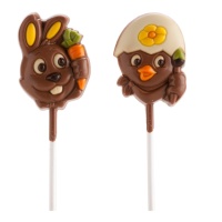 Piruletas de chocolate de animales de Pascua surtidas de 20 gr - Dekora - 1 unidad