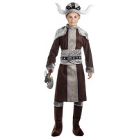 Disfraz de vikingo marrón y gris para niño