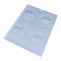 Molde para dos fantasmas de chocolate de 19 x 24 x 3 cm - 4 cavidades