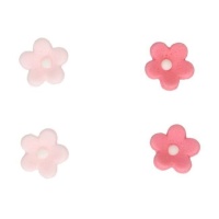 Figuras de azúcar de flor de margaritas de tonos rosados de 1,4 cm - FunCakes - 64 unidades