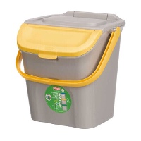 Cubo de basura de 28 L ecoway apilable amarillo