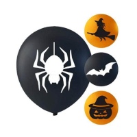 Globos de látex de Halloween surtidos de 25 cm - 10 unidades