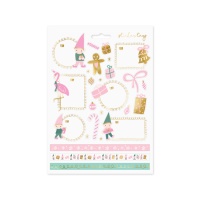 Etiquetas adhesivas y pegatinas de Pink Christmas - 1 hoja