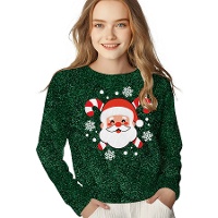 Jersey de Navidad de Papá Noel con glitter infantil