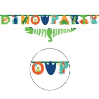 Guirnalda de Dino Party personalizable de 2,3 m