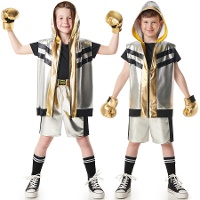 Disfraz de boxeador dorado infantil