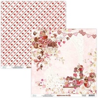 Papel de scrapbooking de Chocolate Kiss corazones - Mintay papers - 1 hoja