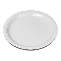Platos de 20 cm de cartón blanco - 100 unidades