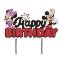 Topper de Happy Birthday de Mickey y Minnie Mouse - Dekora