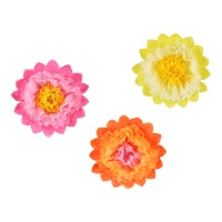 Colgante decorativo de flores de colores - 3 unidades