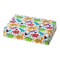 Caja de 23,5 x 16 x 5 cm de dinosaurios colorida