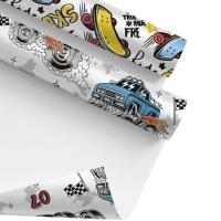 Papel de regalo de coches de 2,00 x 0,70 m - 1 unidad