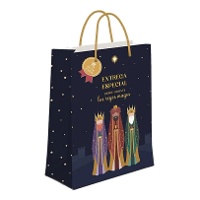 Bolsa regalo de 14 x 11,5 x 6,7 cm de Reyes Magos entrega especial - 1 unidad
