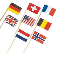 Picks de banderas de países de 6,5 cm - 30 unidades