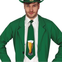 Corbata verde con jarra de cerveza