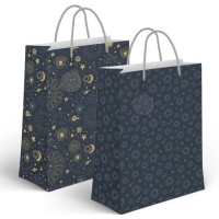 Bolsa de regalo con constelaciones azul marino de 45 x 33 x 10 cm - 1 unidad