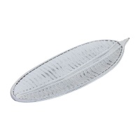 Bandeja decorativa de hoja blanca de 27 cm - DCasa