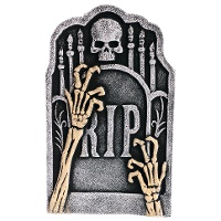 Lápida RIP con brazos de esqueleto de 56,5 x 34 cm