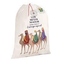 Saco de regalos de Reyes Magos de 75 x 50 cm