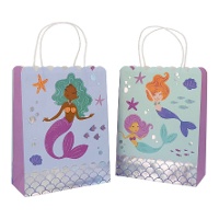 Bolsas regalo de 27 x 20 cm de sirena mágica - 6 unidades