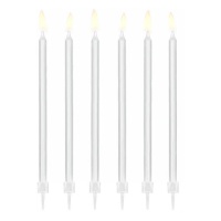 Velas blancas de 14 cm - PartyDeco - 12 unidades