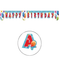 Banderín de Happy Birthday de globos brillantes de 2 m