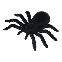 Araña decorativa de terciopelo negro de 14 cm