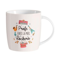 Taza de 350 ml Profe eres la más rockera