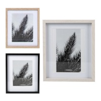 Marco de fotos Hoja de Palmera blanco y negro para fotos de 18 x 24 cm - DCasa