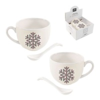 Tazas de 265 ml de Classic Christmas con cucharas - 2 unidades