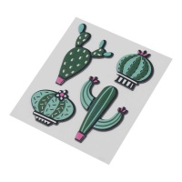 Pegatinas para textil de cactus - 4 unidades