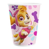 Vasos de la Patrulla Canina Skye y Everest rosa de 200 ml - 8 unidades