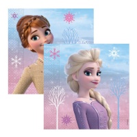 Servilletas de Frozen lila de 16,5 x 16,5 cm - 20 unidades