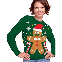 Jersey de Navidad de galleta de jengibre para mujer