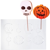 Moldes de plástico termoformado para piruletas de chocolate de Halloween - Dekora - 8 cavidades