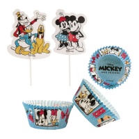 Cápsulas para cupcakes y picks de Mickey Mouse y amigos - 48 unidades
