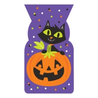 Bolsas de Halloween de calabaza y gato - 12 uds