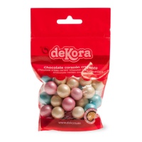 Bolas crispi de chocolate de colores perlados - Dekora - 80 gr