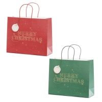Bolsa de regalo Merry Christmas de 32,5 x 26,5 x 11,5 cm - 1 unidad