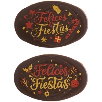 Figuras de chocolate negro de Felices Fiestas surtido - 60 unidades