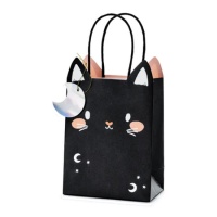 Bolsa de regalo de gato negro de 18 x 14 x 8 cm - 1 unidad