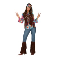 Disfraz de hippie colorido para mujer