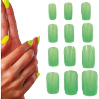 Uñas postizas de colores efecto neón - 12 unidades