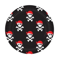 Platos de piratas de 18 cm - 8 unidades