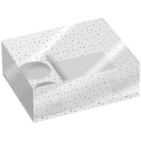 Caja de 26 x 20 x 9 cm para cupcakes y dulces de sprinkles - 2 unidades