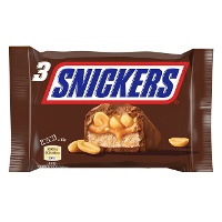 Snickers de chocolate con leche con cacahuetes de 50 gr - 3 unidades
