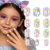 Uñas postizas de Unicornio infantiles - 12 unidades