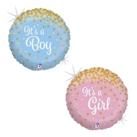 Globo redondo It’s a boy - It's a girl de 46 cm - Grabo