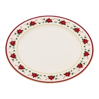 Plato de Navidad con flores de 33 cm - 1 unidad
