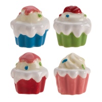 Figuras para roscón de cupcakes de colores de 3 cm - Dekora - 50 unidades